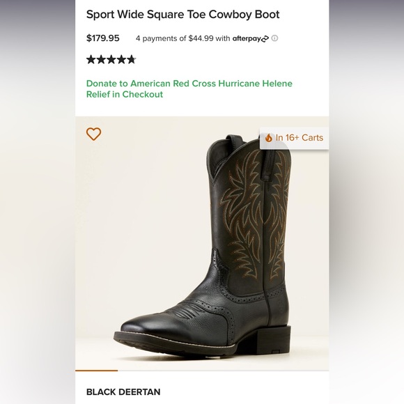 Men’s Black Ariat Square Toe Boots - size 12ee - Picture 9 of 9